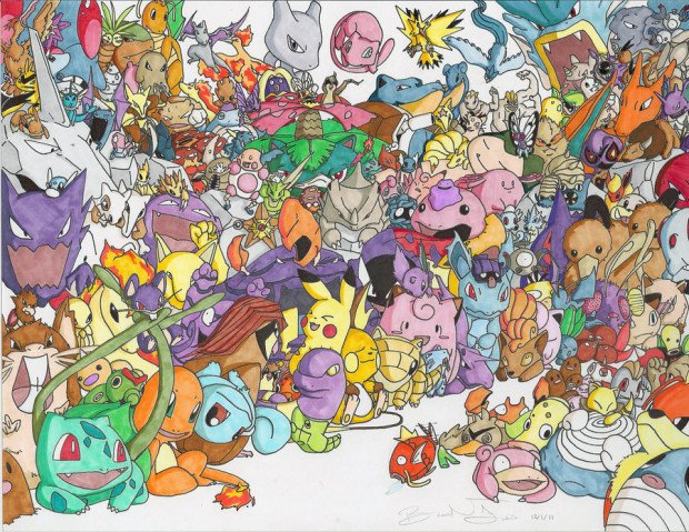 Imagem com todos os Pokémons - Geek Project
