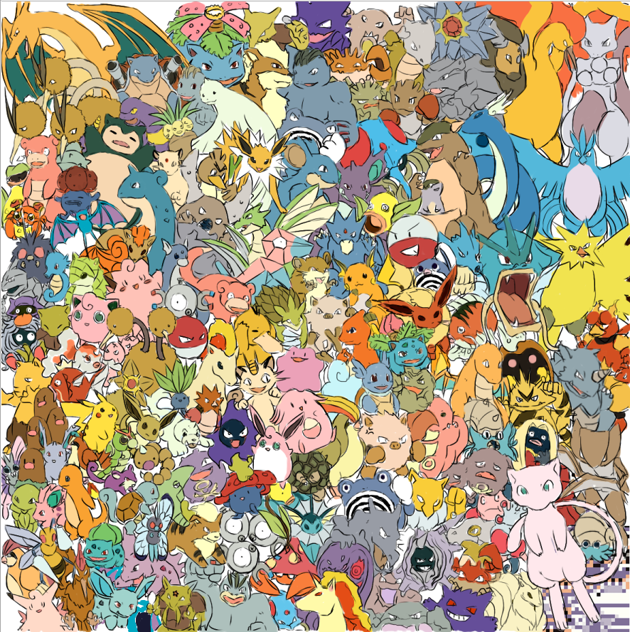 Imagem com todos os Pokémons - Geek Project